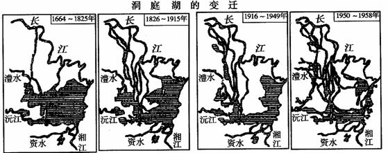 10.下图中,与洞庭湖面积的变化最相符合的是