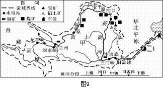 读图9黄河流域图完成3941题