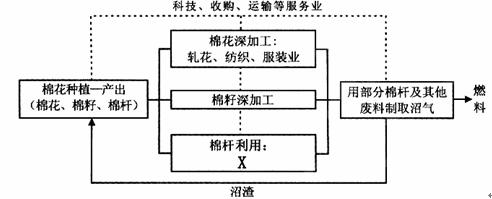 读"我国某地棉花种植及相关产业链图,回答 题.