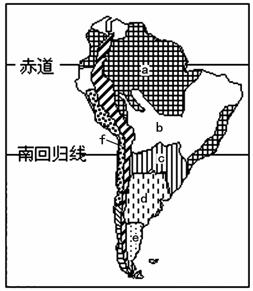 下图是"南美洲自然带分布示意图",读图完成37-40题.