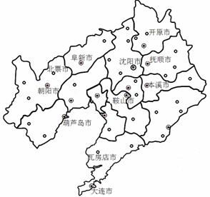 图9是辽宁省部分城市分布图,完成18-19题.